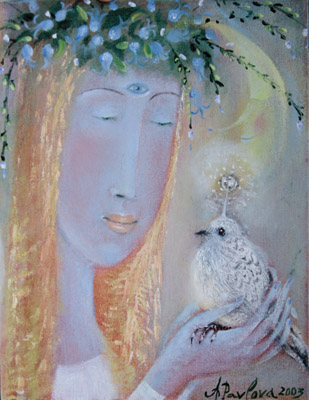 The painting -Bird of love- (2003) by Annael (Anelia Pavlova), artist
