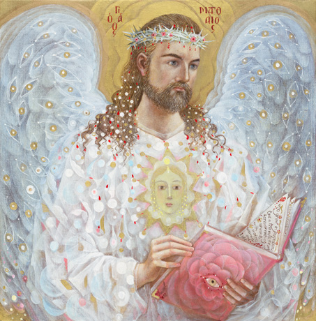 The painting -St Matthew the Evangelist- (2022) by Annael (Anelia Pavlova), artist, after the (classical) music of Messiaen