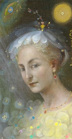 Detail of the Self-portrait, painting by the artist Annael (Anelia Pavlova)